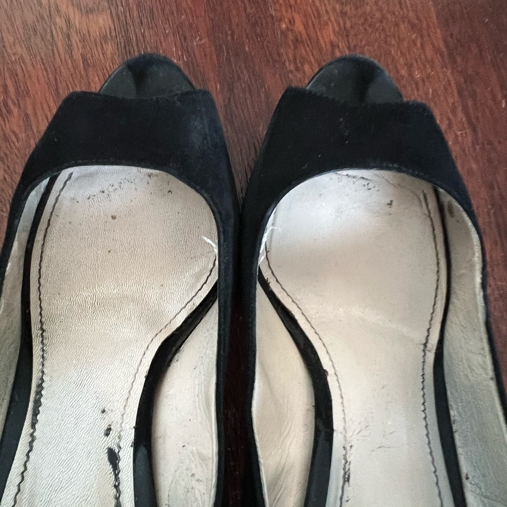 LUXURY PRADA PUMPS SHOES 1KP136 BLACK SUEDE LEATHER US 11 EU 41 - Picture 7 of 8
